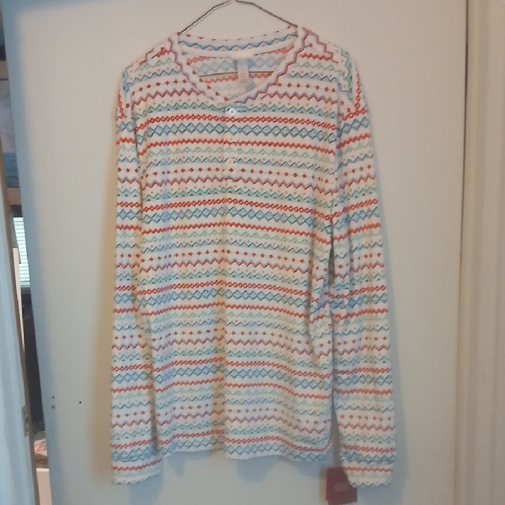 Wondershop Multicolor Striped Long Sleeve Pajama Top